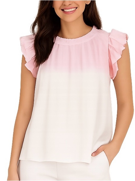 THML Tops - THML Pink Ombré Flutter Sleeve Blouse Women’s Small Lightweight Boho Top